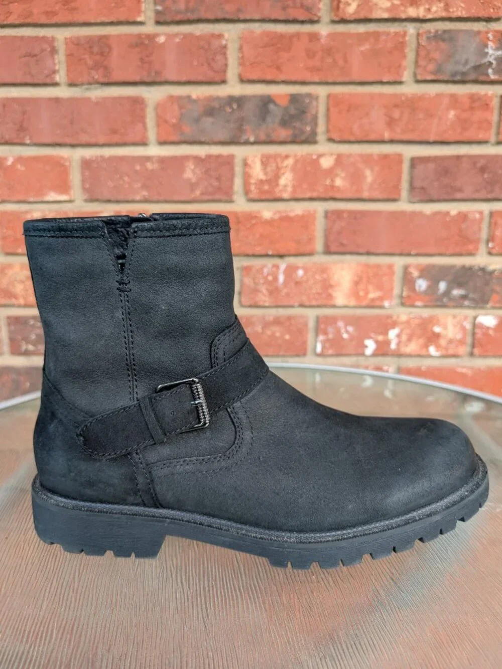 Men's Crown Vintage Black Leather Ankle Boots Size 9 M
